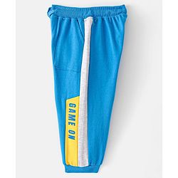 Babyhug Cotton Looper Full Length Track Pant Game On Print - Blue