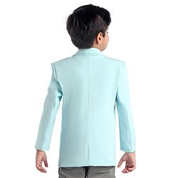 Babyhug Full Sleeves Party Wear Blazer with Graphic Printed T-Shirt - Mint Blue
