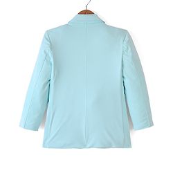 Babyhug Full Sleeves Party Wear Blazer with Graphic Printed T-Shirt - Mint Blue