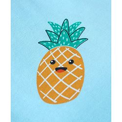 Babyhug Single Jersey Cotton Knit Half Sleeves Fruity Print Night Suit - Blue