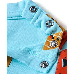 Babyhug Single Jersey Cotton Knit Half Sleeves Fruity Print Night Suit - Blue