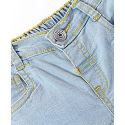 Babyhug Denim Washed Full Length Jeans With Stretch Solid Colour - Light Blue