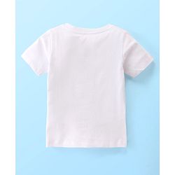 Babyhug Disney 100% Cotton Knit Single Jersey Half Sleeve Night Suit with Lion King Graphics - White & Yellow