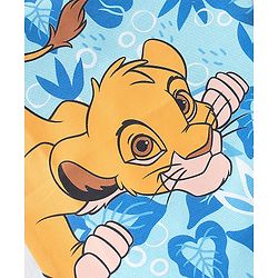 Babyhug Disney 100% Cotton Knit Half Sleeves Onesie With Lion King Print - Blue