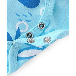 Babyhug Disney 100% Cotton Knit Half Sleeves Onesie With Lion King Print - Blue
