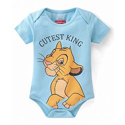 Babyhug Disney 100% Cotton Knit Half Sleeves Onesies With Lion King Graphics Pack Of 2 - Orange & Blue