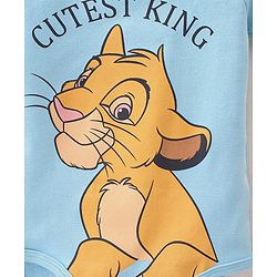 Babyhug Disney 100% Cotton Knit Half Sleeves Onesies With Lion King Graphics Pack Of 2 - Orange & Blue