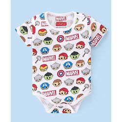 Babyhug Marvel  100% Cotton Half Sleeves Onesies with Avengers Graphics Pack of 3 -Multicolour