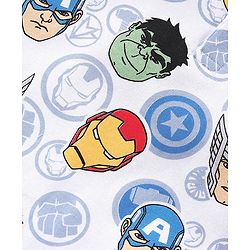 Babyhug Marvel 100% Cotton Knit  Half Sleeves Romper Avengers Print - Blue
