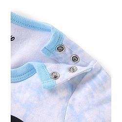 Babyhug Disney Cotton Knit Half Sleeves Romper Tie & Dye With Mickey Mouse Graphics - Blue