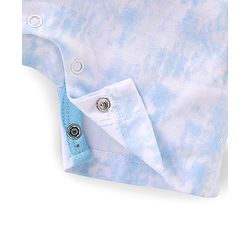 Babyhug Disney Cotton Knit Half Sleeves Romper Tie & Dye With Mickey Mouse Graphics - Blue