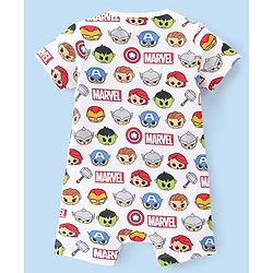 Babyhug Marvel Interlock Cotton Knit Half Sleeves Rompers Star & Avenger Print Pack of 2 - Multicolour