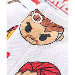 Babyhug Marvel Interlock Cotton Knit Half Sleeves Rompers Star & Avenger Print Pack of 2 - Multicolour