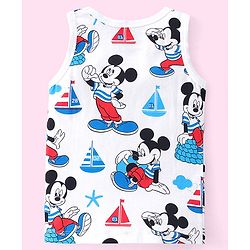 Babyhug Disney 100% Cotton Knit Sleeveless Star & Mickey Mouse Print Sando Pack of 3 - Multicolour
