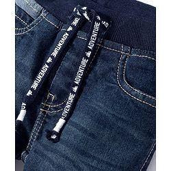 Babyhug Full Length Solid Color Denim Jeans With Stretch - Blue