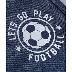 Babyhug Denim Full Length with Stretch Jeans Football Print - Dark Blue