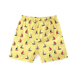Babyhug Cotton Woven Regular Boxers Stars & Boats Print Pack of 3 - Blue Yellow & Red
