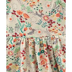 Babyhug Sleeveless Floral Print Frock with Inner T-Shirt  Solid Colour  -  Red & Cream