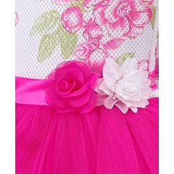 Babyhug Sleeveless Tiered Party Frock Floral Design - Pink
