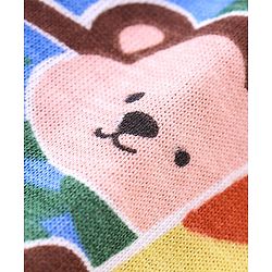 Babyhug Single Jersey Knit Half Sleeves Animal Print Night Suit - Multicolor