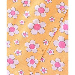 Babyhug Cotton Single Jersey Knit Half Sleeves Night Suit Floral Print - Orange
