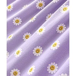 Babyhug 100% Cotton Single Jersey Knit Half Sleeves Frock With Bloomer Floral Print - Purple