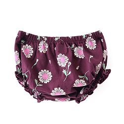 Babyhug 100% Cotton Single Jersey Knit Half Sleeves Frock With Bloomer Floral Print - Maroon