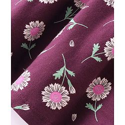Babyhug 100% Cotton Single Jersey Knit Half Sleeves Frock With Bloomer Floral Print - Maroon