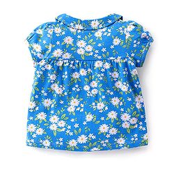 Babyhug Cotton Single Jersey Knit Half Sleeves Night Suit Floral Print - Blue