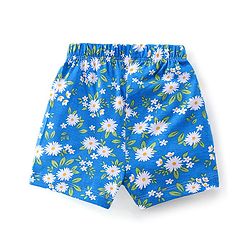 Babyhug Cotton Single Jersey Knit Half Sleeves Night Suit Floral Print - Blue