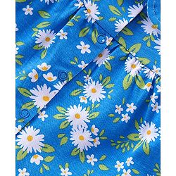 Babyhug Cotton Single Jersey Knit Half Sleeves Night Suit Floral Print - Blue