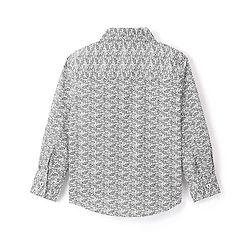 Babyhug Woven Party Wear Full Sleeves Shirt With Bow Floral Print - Blue
