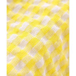 Babyhug Sleeveless Woven Checks Top - Yellow