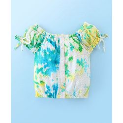 Babyhug Rayon Half Sleeves Woven Tie Dyed Top - Blue & Yellow