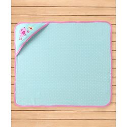 Babyhug Terry Knit Hooded Towel Set  Owl and Sparrow Patch Pack of 2 - Pink & Blue