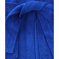 Babyhug Terry Knit Full Sleeves Hooded Bath Robe With Dino Embroidery - Navy Blue