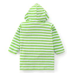Babyhug Terry Knit Full Sleeves Bath Robe With Hood Dragon Embroidery - Green