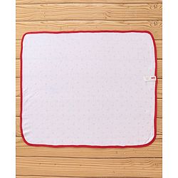 Babyhug Terry Knit Bow Print Towel Pack of 2 L 76.2 x B 76.2 cm- Red & White