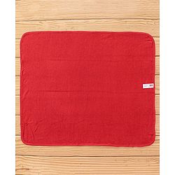 Babyhug Terry Knit Bow Print Towel Pack of 2 L 76.2 x B 76.2 cm- Red & White