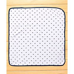 Babyhug Terry Towel Set Bow Print Pack of 2 L 76 x B 76 cm - Blue & White