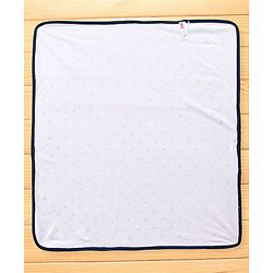 Babyhug Terry Towel Set Bow Print Pack of 2 L 76 x B 76 cm - Blue & White