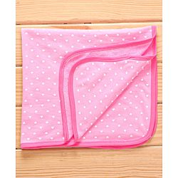 Babyhu Knit Terry Towel Polka Dot Print L 76.2 x B 76.2 cm - Pink