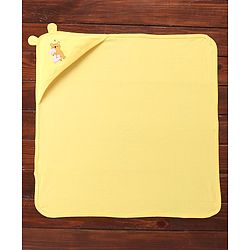 Babyhug Terry Interlock Towel Wrapper With Hood Koala Print L 76.2 x B 76.2 cm - Yellow