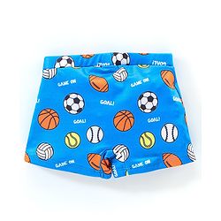 Babyhug Ball Print Swimming Trunks- Blue