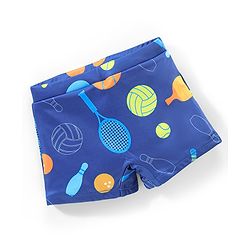 Babyhug Swimming Trunk Sports Themed Print- Navy Blue