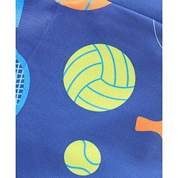 Babyhug Swimming Trunk Sports Themed Print- Navy Blue