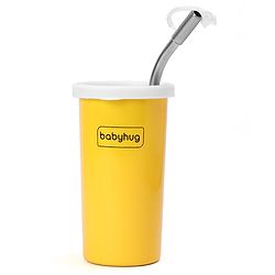 Babyhug Steel Straw Colored Tumbler Yellow - 450 ml