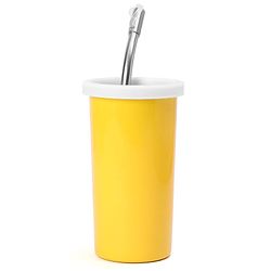 Babyhug Steel Straw Colored Tumbler Yellow - 450 ml