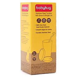 Babyhug Steel Straw Colored Tumbler Yellow - 450 ml
