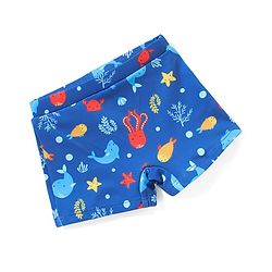 Babyhug Swimming Trunk with Sea Life Theme Print - Blue